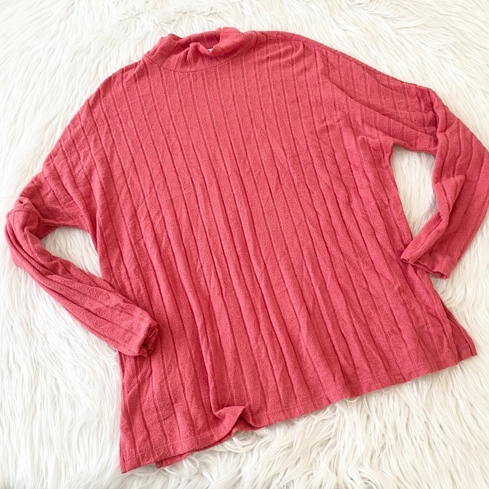 Eri + Ali Soft Red Long Sleeve Lightweight Sweater